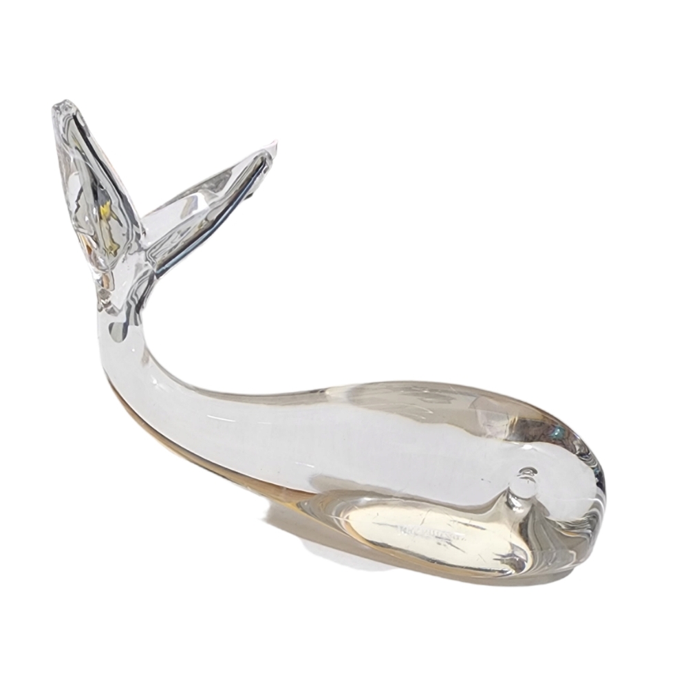 Vintage Kristaluxus Crystal clear lead crystal whale 7 "